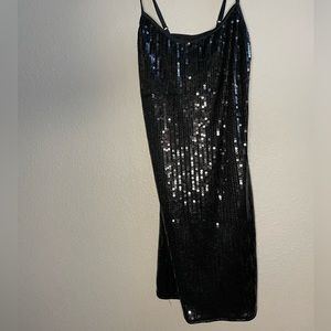 Black Sequin Mini Dress